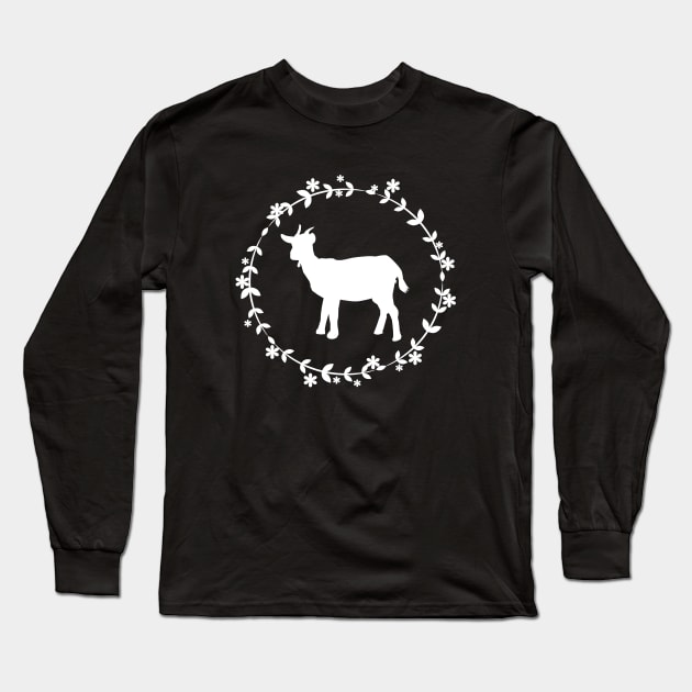 Cute Goat Long Sleeve T-Shirt by LunaMay